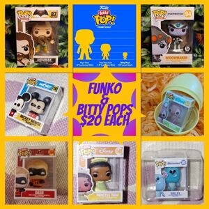 Funko Pop! Figure Aquaman Widowmaker & Bitty POP!Mickey Angel Dash Sulley Tiana